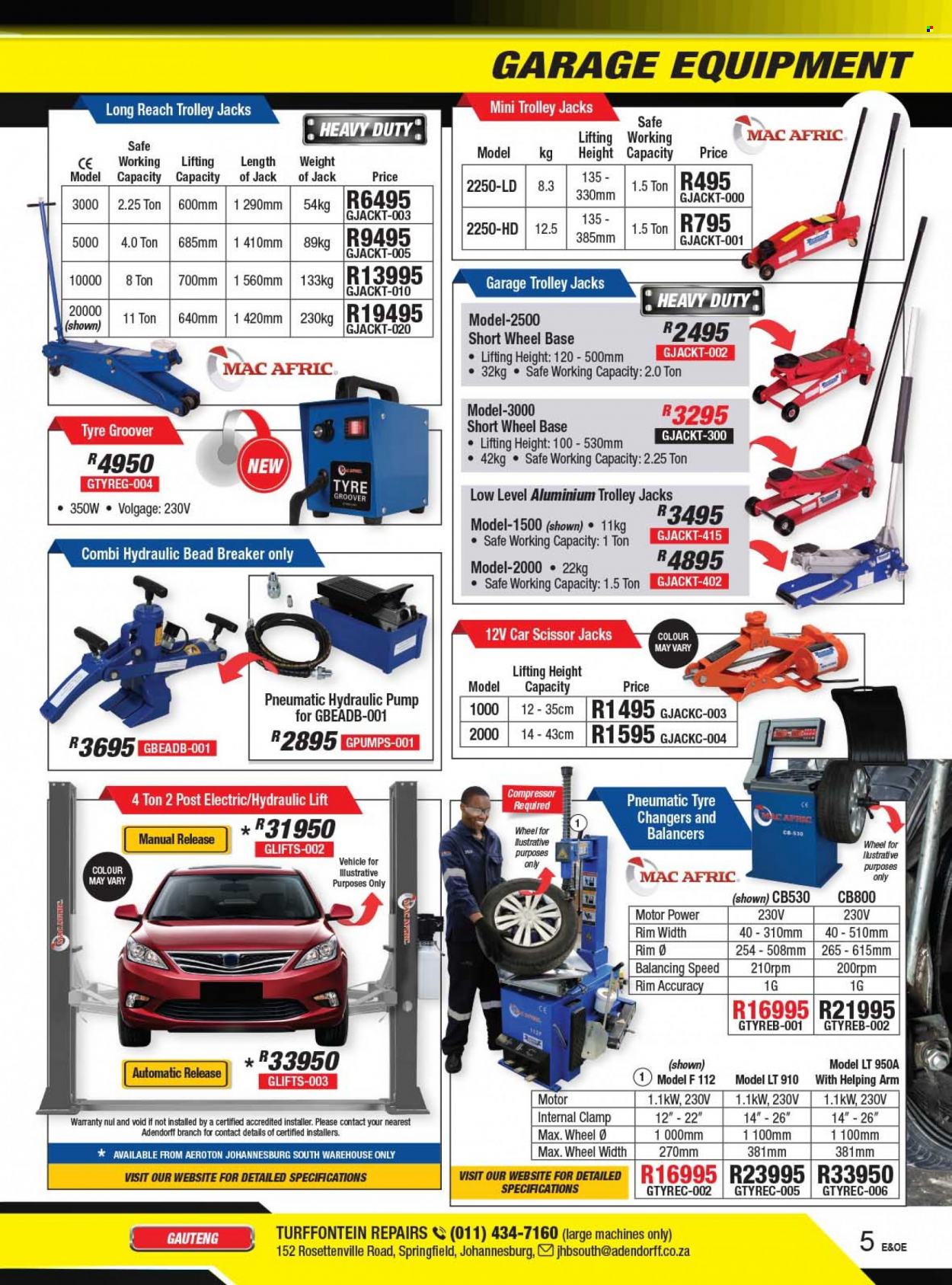 Adendorff Machinery Mart catalogue  - Sales products - scissors, air compressor, trolley. Page 7.