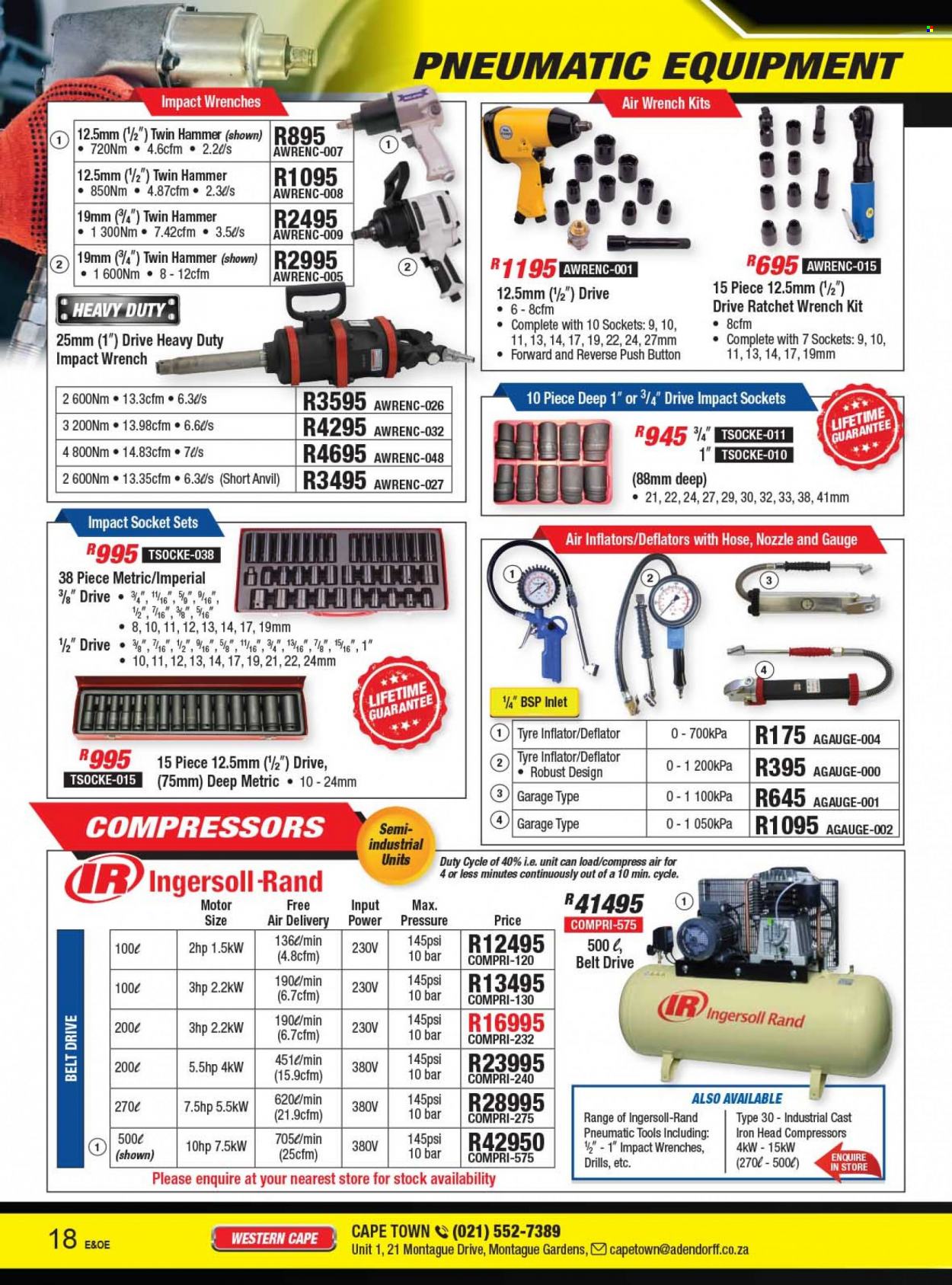Adendorff Machinery Mart catalogue  - Sales products - drill, hammer, wrench, tire inflator. Page 20.
