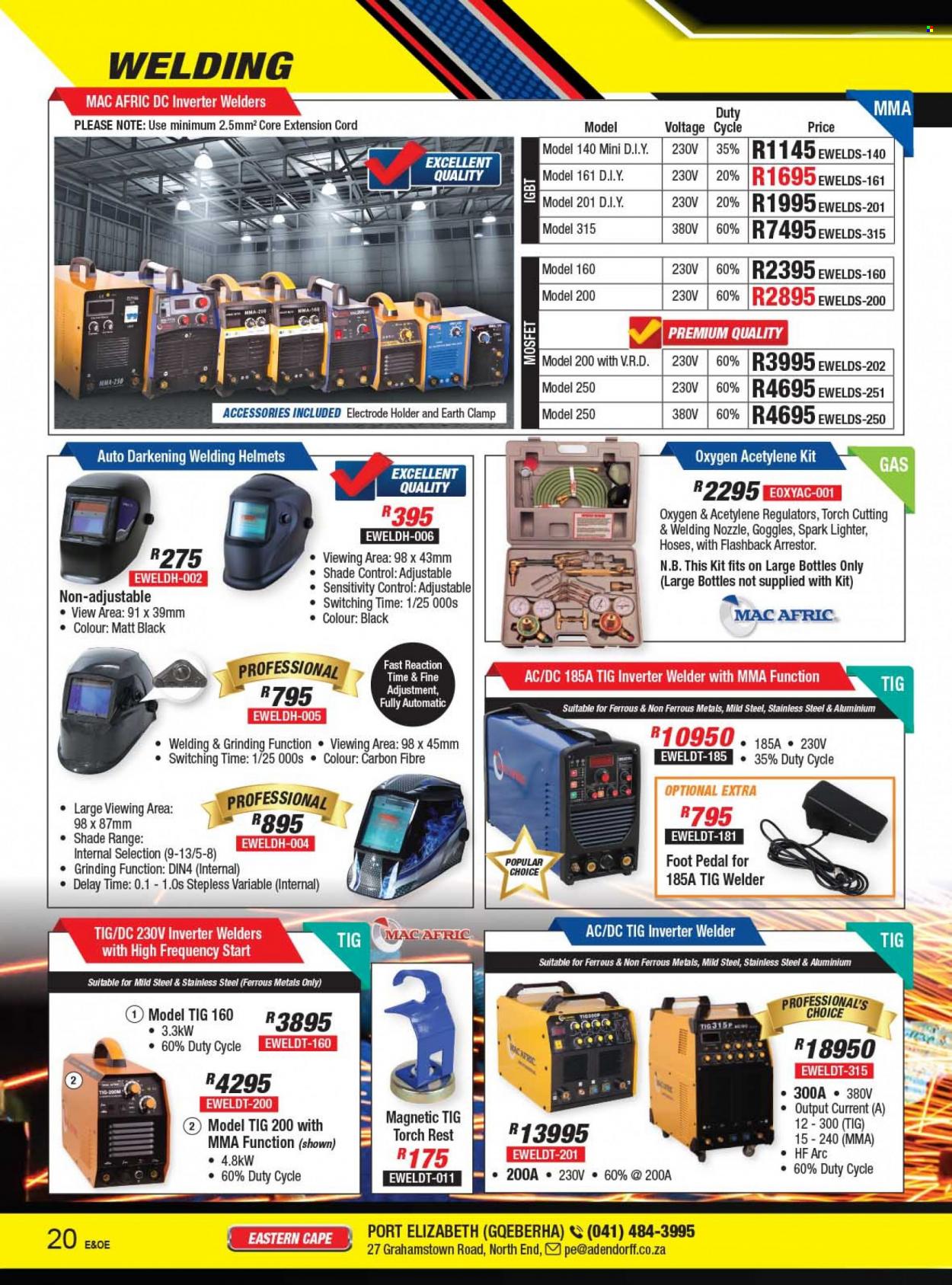 Adendorff Machinery Mart catalogue  - Sales products - extension cord, inverter welder, welder. Page 22.