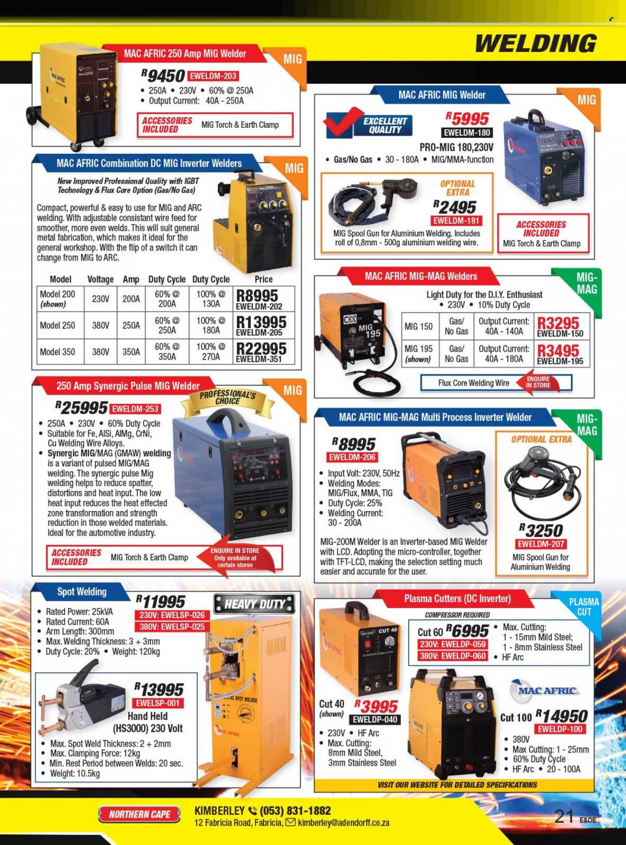 Adendorff Machinery Mart catalogue  - Sales products - air compressor, inverter welder, welder. Page 23.