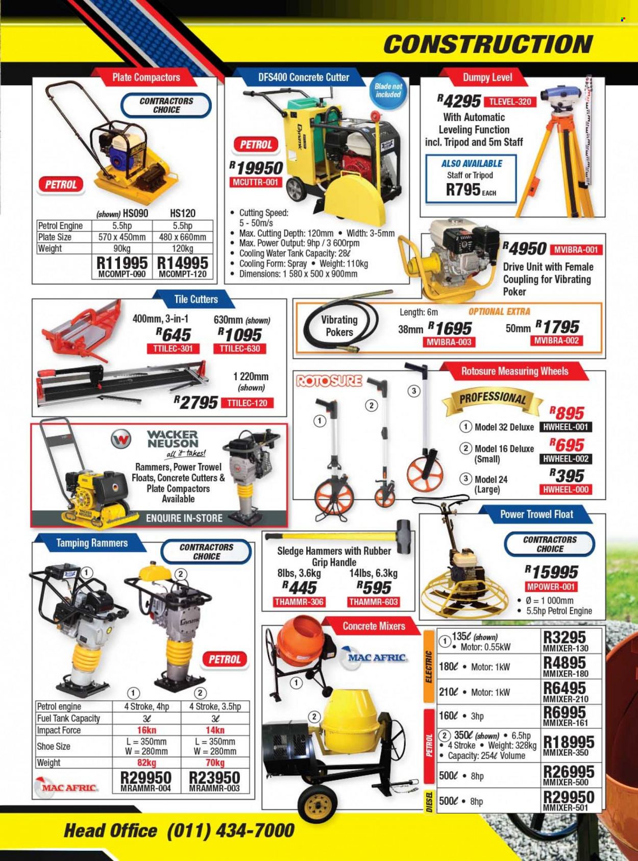 Adendorff Machinery Mart catalogue  - Sales products - tripod, tank, cutter. Page 41.