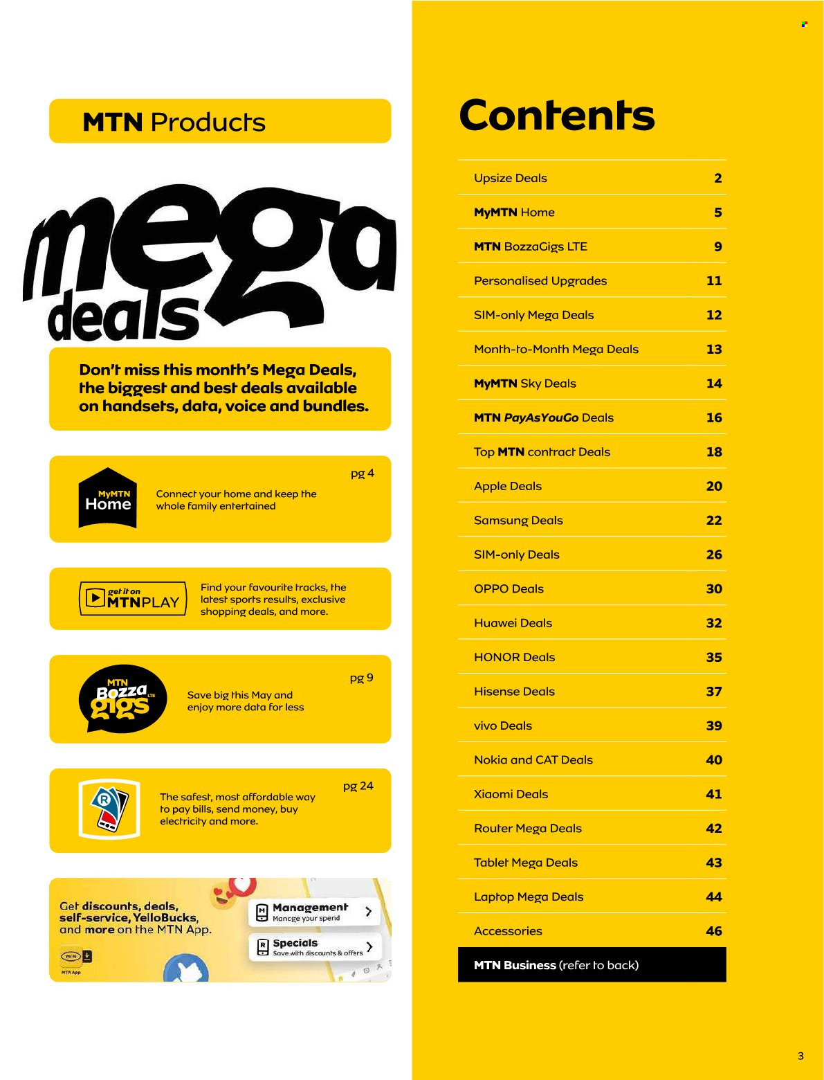 MTN catalogue  - 01/05/2022 - 31/05/2022 - Sales products - Apple, tablet, Huawei, laptop, Samsung, Xiaomi, router. Page 3.
