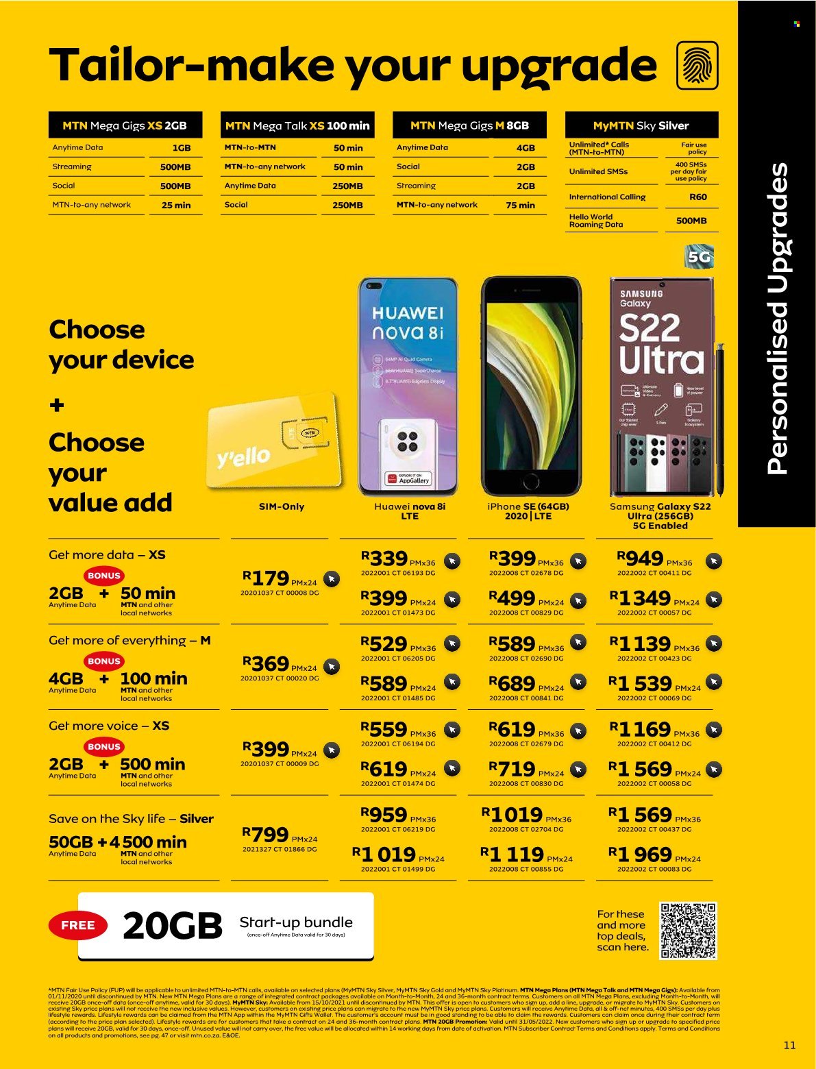 MTN catalogue  - 01/05/2022 - 31/05/2022 - Sales products - Huawei, Samsung Galaxy, Samsung. Page 11.