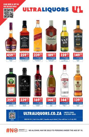 Ultra Liquors catalogue  - 01/07/2022 - 15/07/2022.