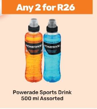 Powerade Sports Drink Assorted-For Any 2 x 500ml