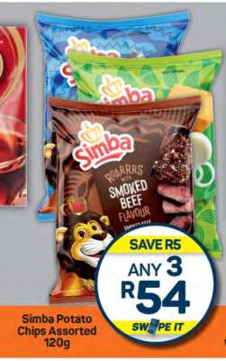 Simba Potato Chips Assorted 120g