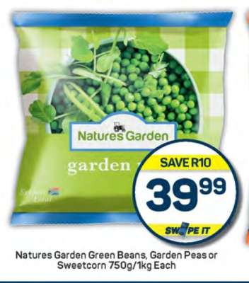 Natures Garden Green Beans, Garden Peas or Sweetcorn