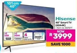 Hisense 101cm (40") Smart TV 40A4K