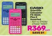 Casio Scientific Calculator FX-82ZA Plus II Assorted-Each