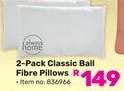 Always Home 2 Pack Classic Ball Fibre Pillows