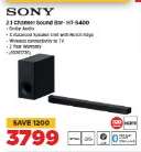 SONY 2.1 Channel Sound Bar- HT-S400