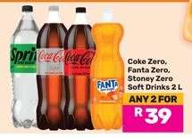 Coke Zero, Fanta Zero, Stoney Zero Soft Dribks-For Any 2 x 2L