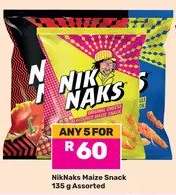 Nik Naks Maize Snack Assorted-For Any 5 x 135g