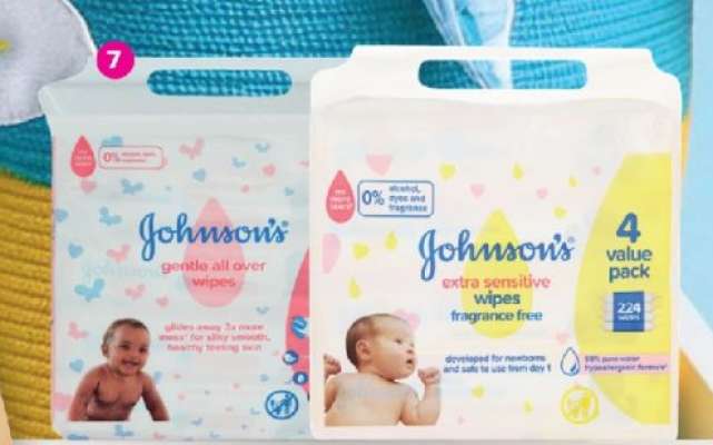 Johnson's Baby Wipes Gentle All Over Or Sensitive 6 Pack