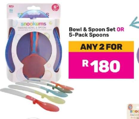 Snookums Bowl & Spoon Set Or 5 Pack Spoons-For 2