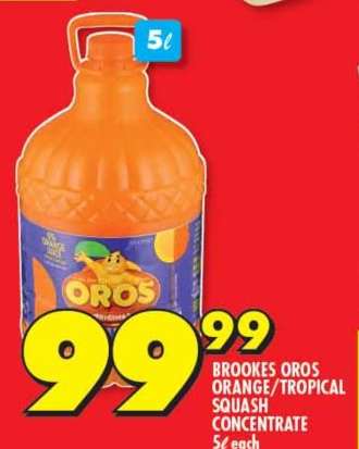 BROOKES OROS ORANGE/TROPICAL SQUASH CONCENTRATE