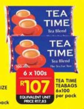 TEA TIME TEABAGS 6x100