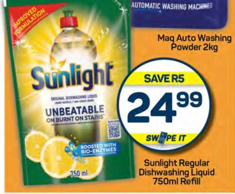 Sunlight Regular Dishwashing Liquid 750ml Refill