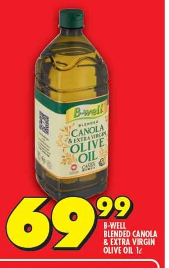 B-WELL BLENDED CANOLA & EXTRA VIRGIN OLIVE OIL 1ℓ