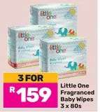 Little One Fragranced Baby Wipes 3 x 80s