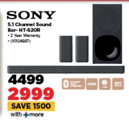 Sony 5.1 Channel Sound Bar- HT-S20R