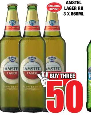 AMSTEL LAGER RB 3 X 660ML