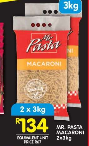 MR. PASTA MACARONI 2x3kg