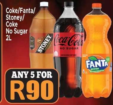 Coke/Fanta/Stoney/Coke No Sugar 2L