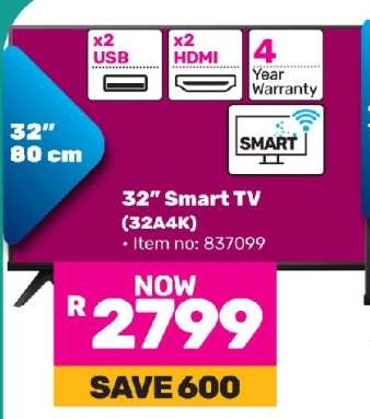 Hisense 32"(80cm) Smart TV 32A4K