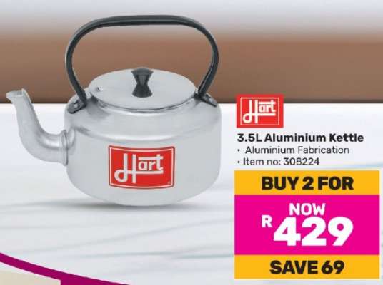 Hart 3.5Ltr Aluminium Kettle-For 2