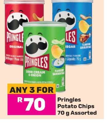 Pringles Potato Chips Assorted-For 3 x 70g