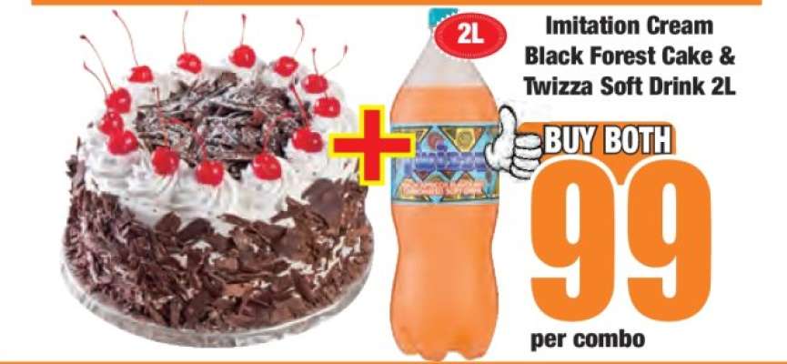 Imitation Cream Black Forest Cake & Twizza Soft Drink 2L