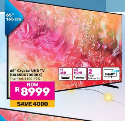 Samsung 65"(165cm) Crystal UHD TV UA65DU7000KX