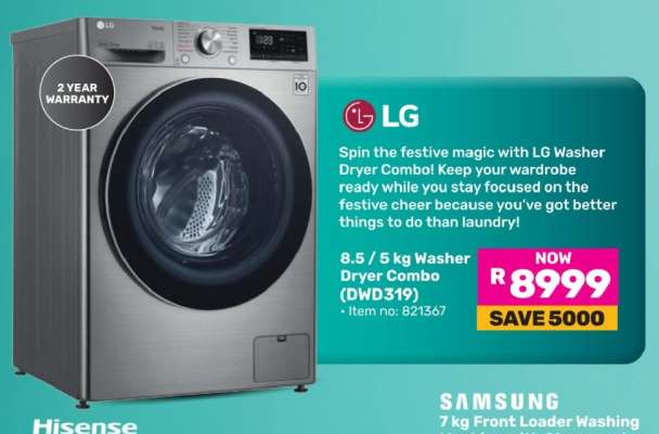 LG 8.5/5Kg Washer Dryer Combo DWD319