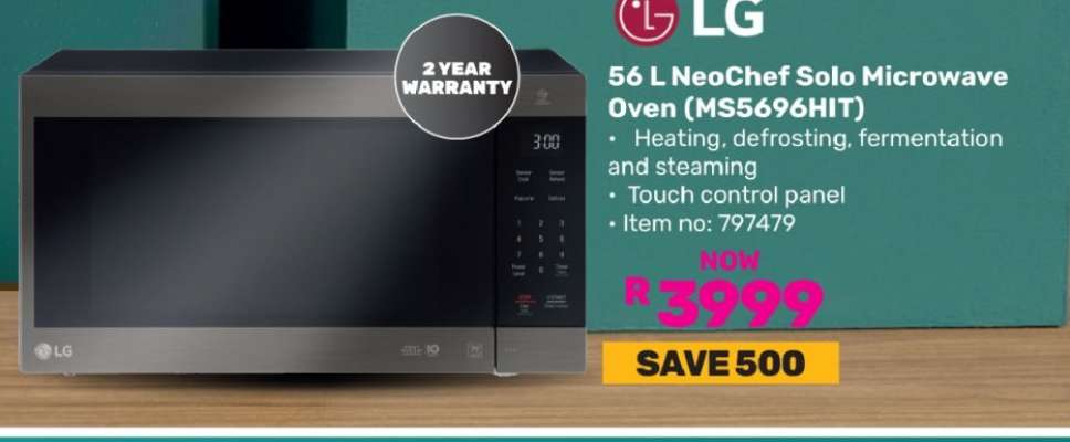 LG 56Ltr Neo Chef Solo Microwave Oven MS5696HIT