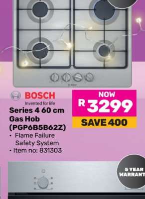 Bosch Series 4 60cm Gas Hob PGP6B5B62Z