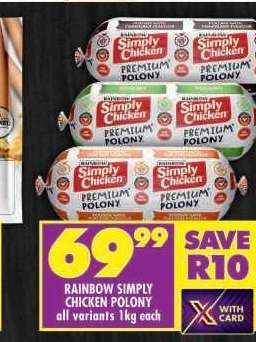 Rainbow Simply Chicken Polony