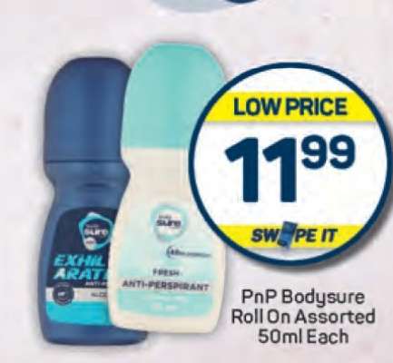 PnP Bodysure Roll On Assorted 50ml Each