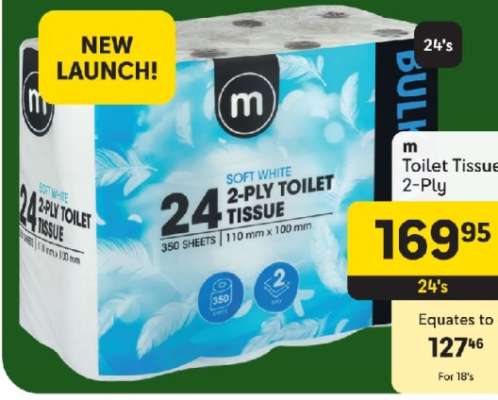 m Toilet Tissue 2-Ply