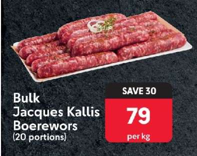 Bulk Jacques Kallis Boerewors