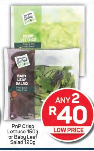 PnP Crisp Lettuce 150g or Baby Leaf Salad 120g