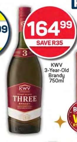 KWV 3-Year Old Brandy 750ml