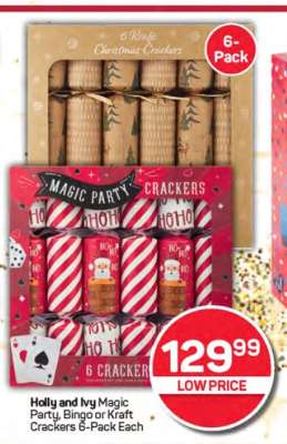 Holly and Ivy Magic Party, Bingo or Kraft Crackers 6-Pack Each