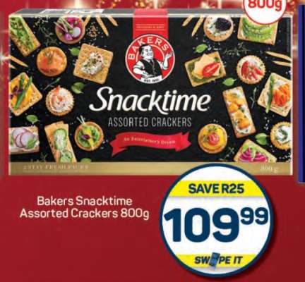 Bakers Snacktime Assorted Crackers 800g