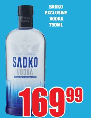 SADKO EXCLUSIVE VODKA 750ML