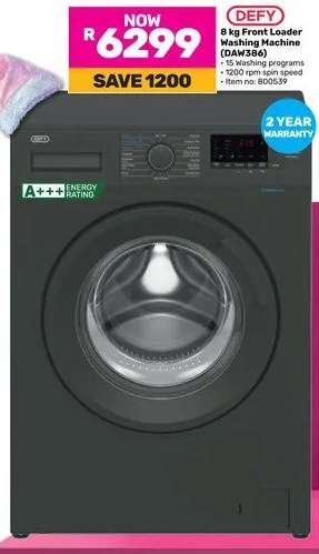 Defy 8Kg Front Loader Washing Machine DAW386