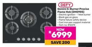 Defy Gemini 5-Burner Precise Flame Hob DHG905