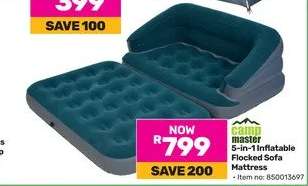 Camp Master 5 In 1 Inflatable Flocked Sofa Mattress