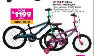 Raleigh 16" Or 20" Eclipse Boys Or Girls Bicycle-Each