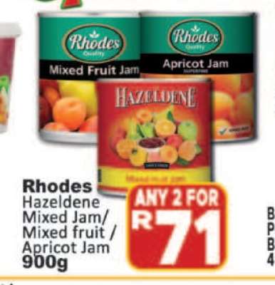 Rhodes Hazeldene Mixed Jam/Mixed Fruit/Apricot Jam